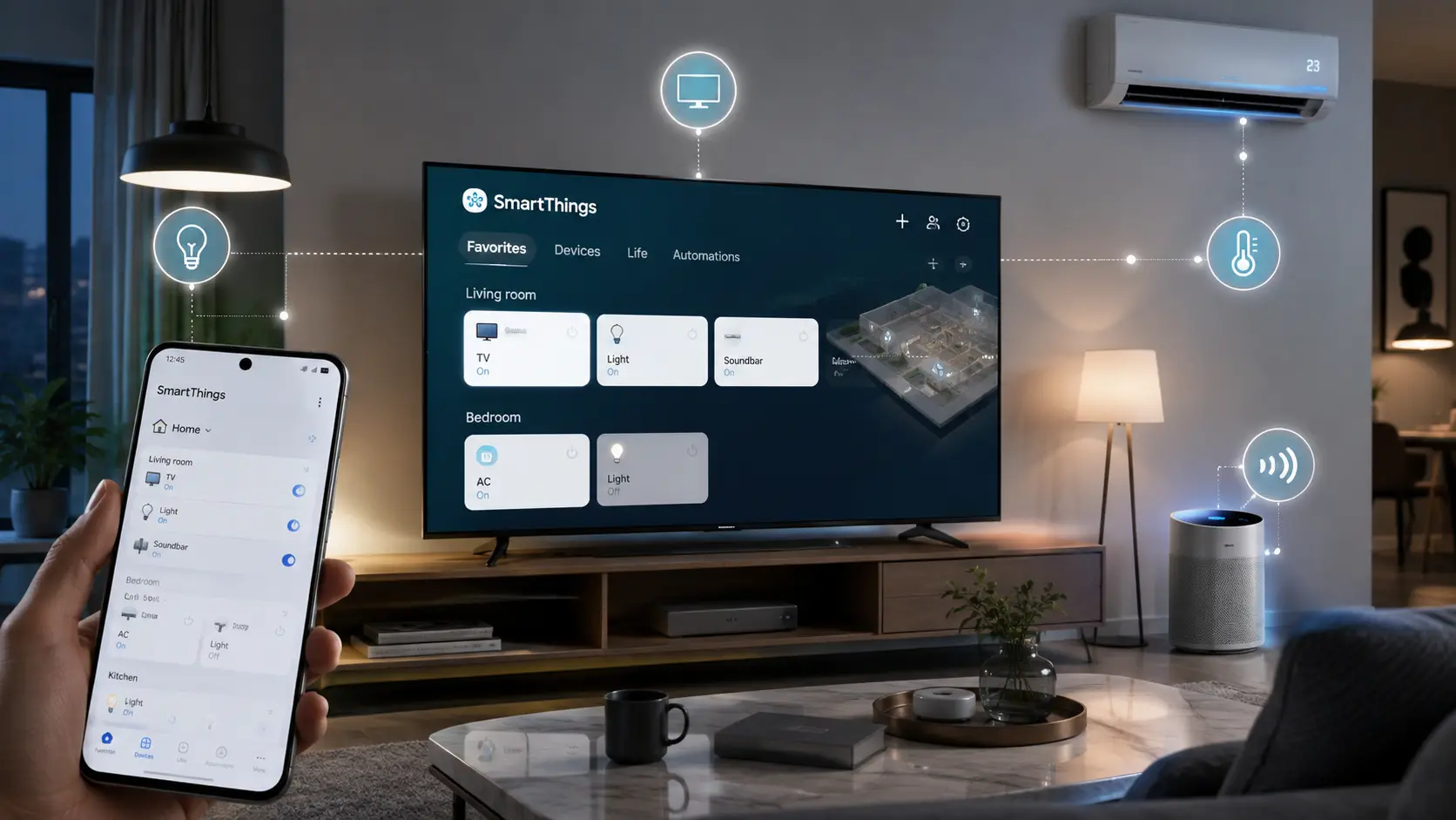 آموزش استفاده از قابلیت SmartThings در تلویزیون سامسونگ؛